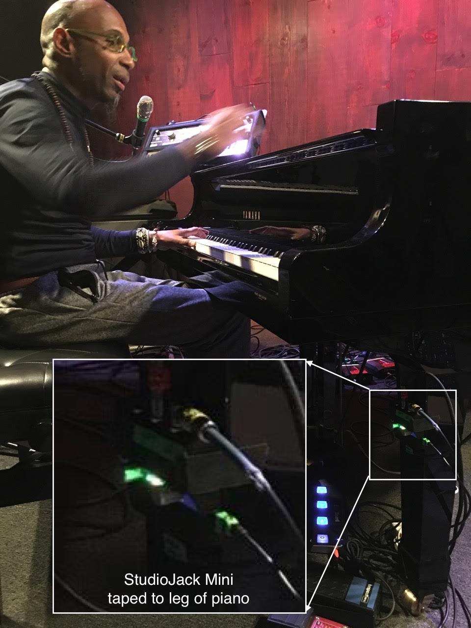 Omar Sosa Piano Setup with StudioJack Mini Audio Interface